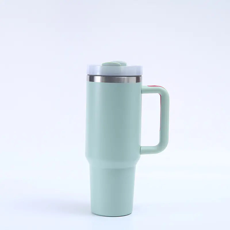 1200ML Adventure Travel Mug with Handle & Straw Light Green / 1200ml