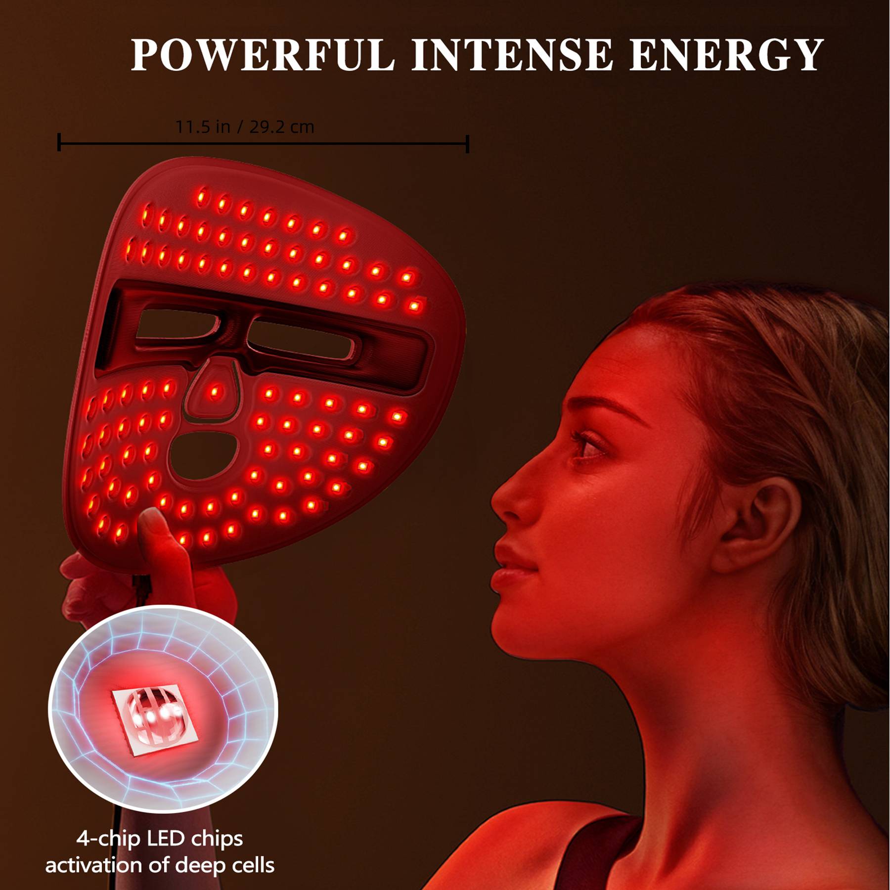 CodedLuxe HelloFace LED Radiance Mask–Premium Red Light Therapy for Home & Travel