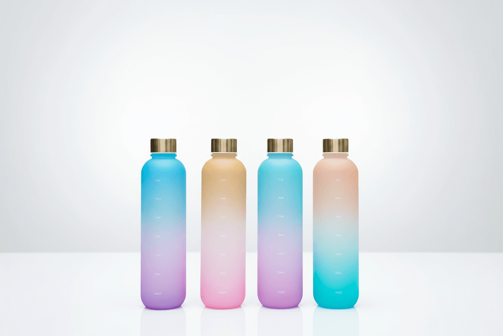 32oz Gradient Color Sports Water Bottle with Time Marker