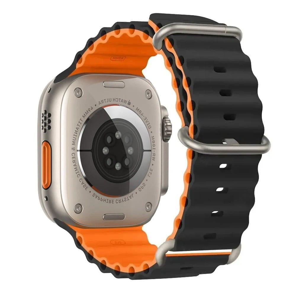CodedLuxe Premium Ocean Band For iWatch Series Black-orange / S-M: S10-42mm 38 40 41mm