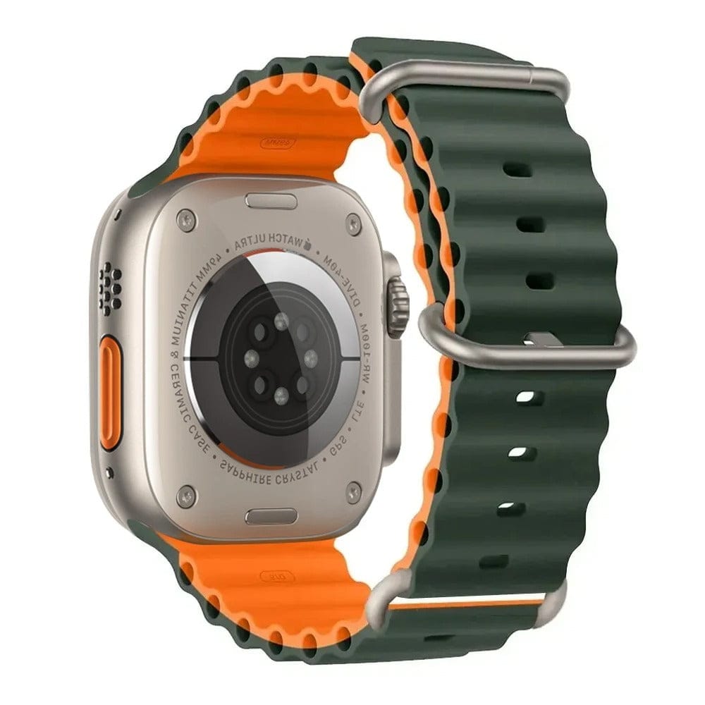 CodedLuxe Premium Ocean Band For iWatch Series Dark green-orange / S-M: S10-42mm 38 40 41mm