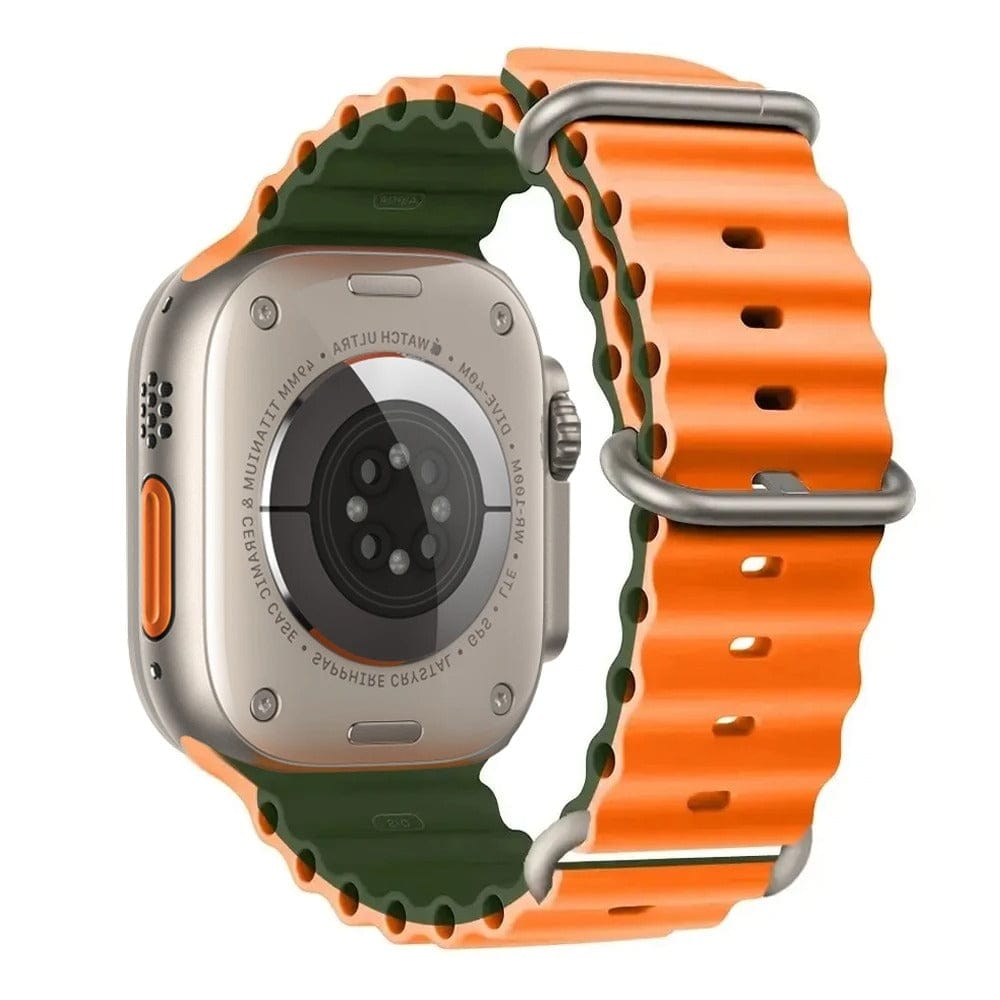 CodedLuxe Premium Ocean Band For iWatch Series Orange Army-Green / S-M: S10-42mm 38 40 41mm