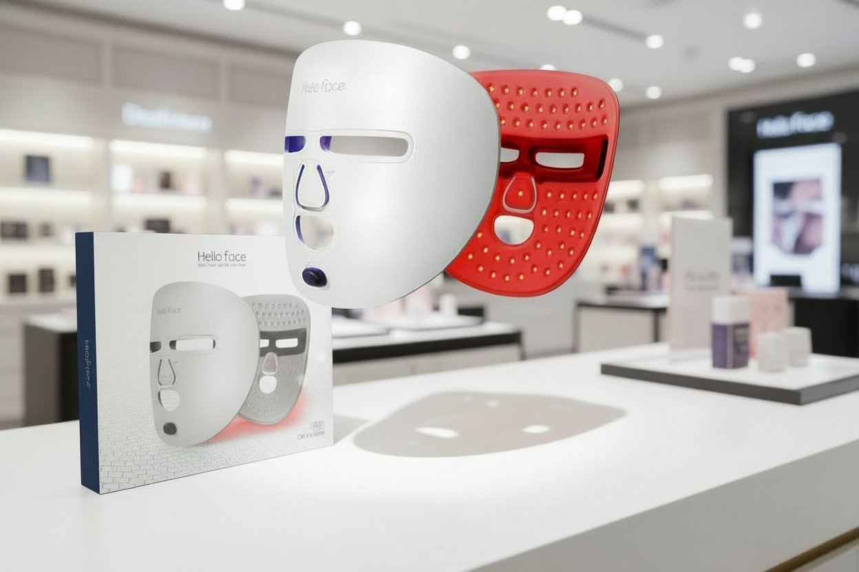 CodedLuxe HelloFace LED Radiance Mask–Premium Red Light Therapy for Home & Travel