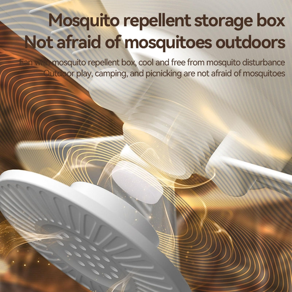 Premium Multi-Function Portable Fan With 3600mAh Battery, LED Light, Mosquito Repellent & Remote Control