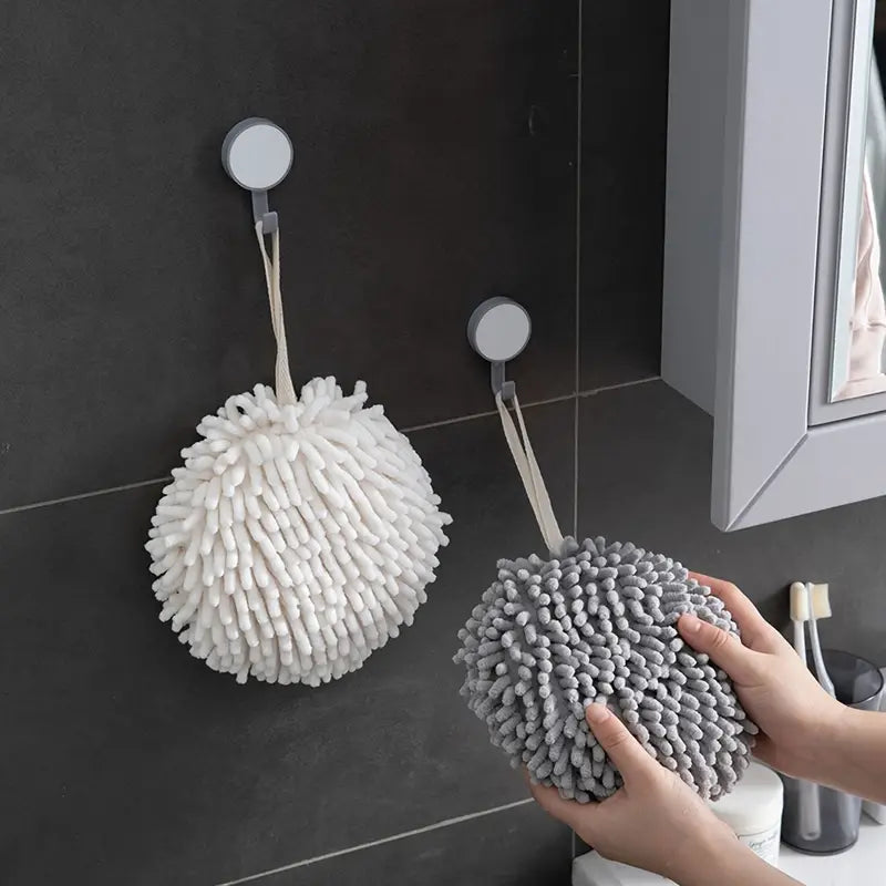 Elegant White & Grey Quick-Dry Towel