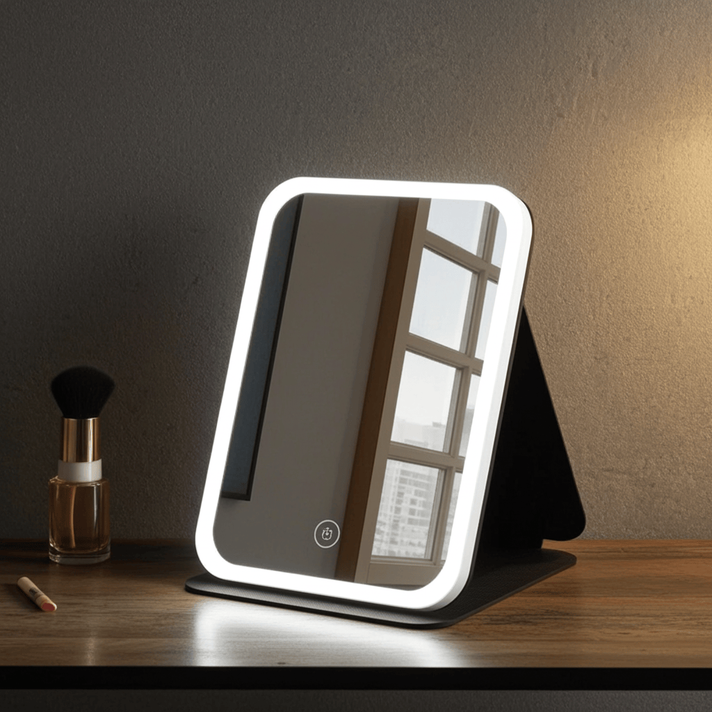 GlowFlex LED Vanity Mirror Black / 14X19 CM