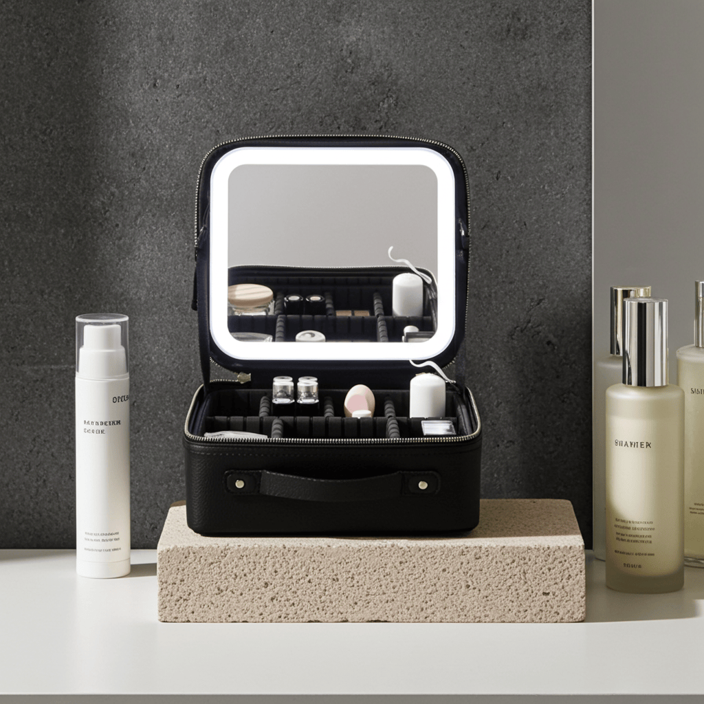 LuxeGlow Travel LED Cosmetic Bag