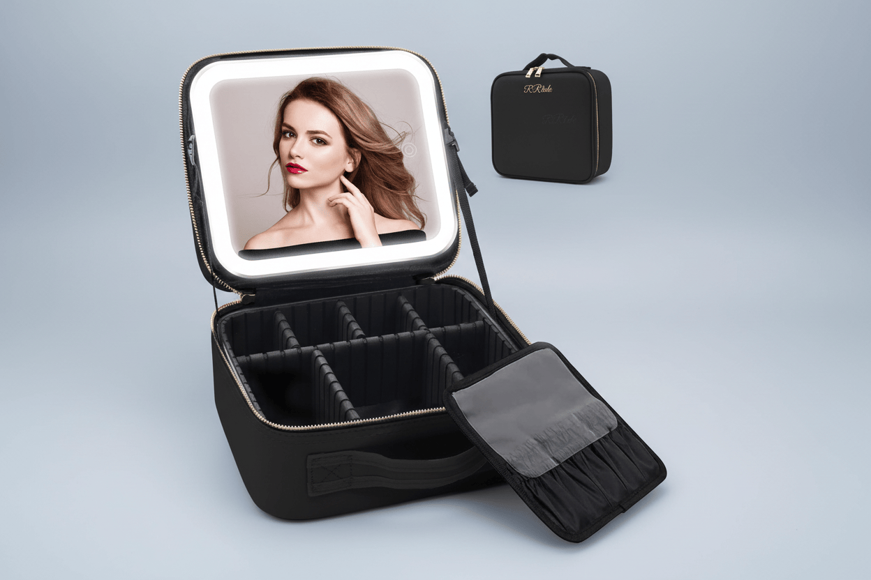 LuxeGlow Travel LED Cosmetic Bag Black / Single pack