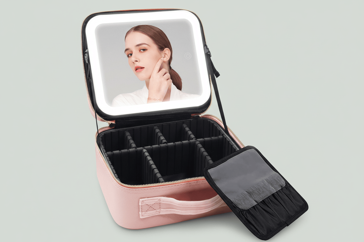 LuxeGlow Travel LED Cosmetic Bag Pink / Single pack