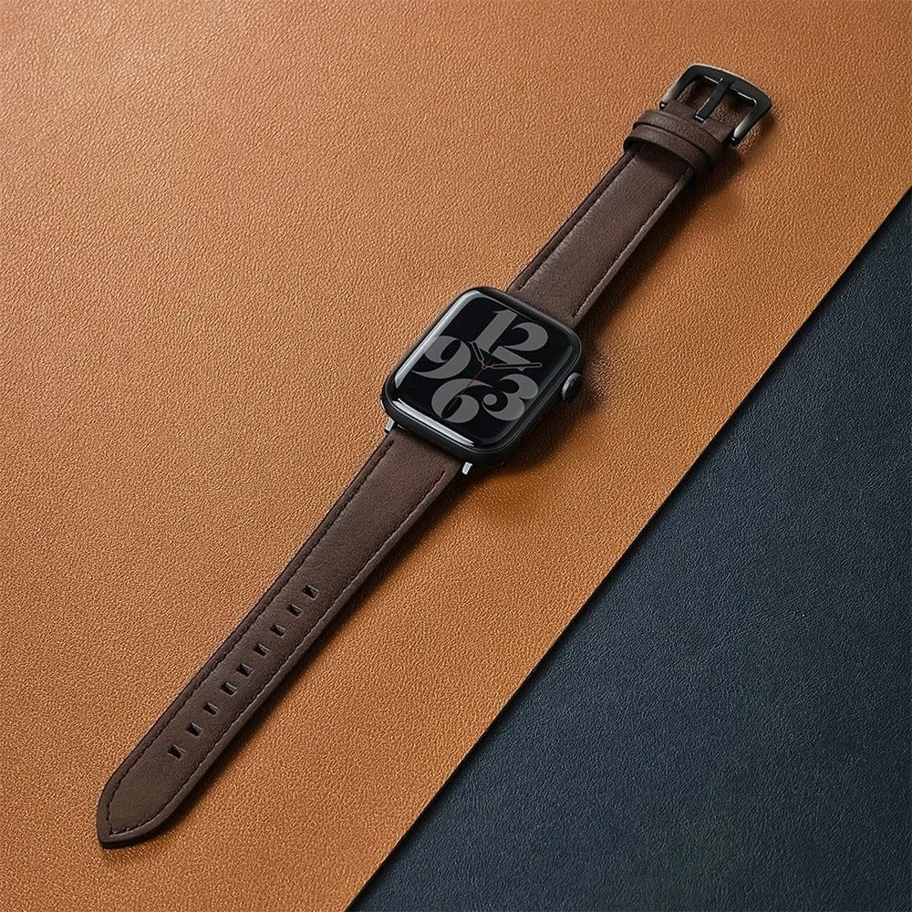 Luxury Full Grain Leather Apple Watch Ultra Band DBrB / S-M: 38 40 41mm S10-42MM
