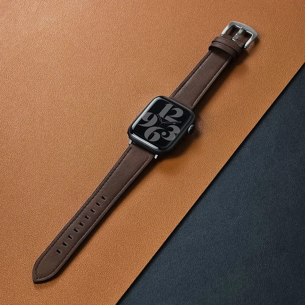 Luxury Full Grain Leather Apple Watch Ultra Band DBrS / S-M: 38 40 41mm S10-42MM