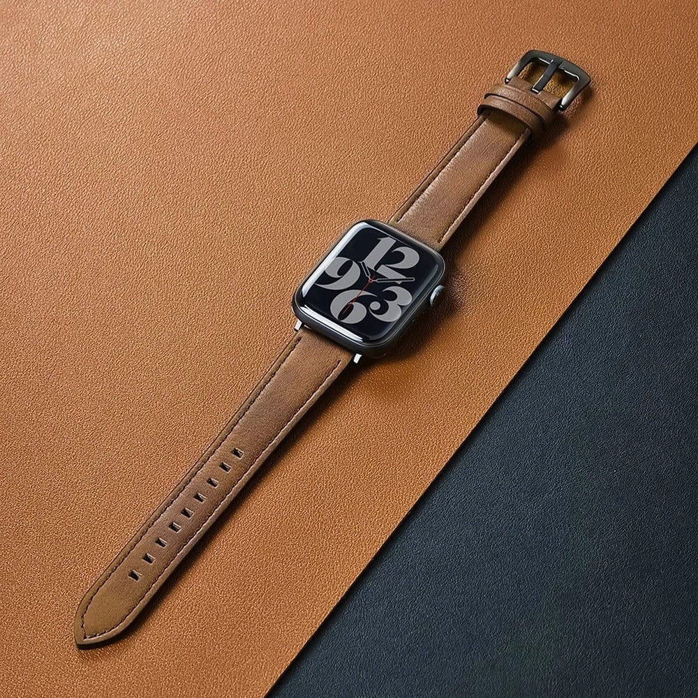 Luxury Full Grain Leather Apple Watch Ultra Band YBrB / S-M: 38 40 41mm S10-42MM