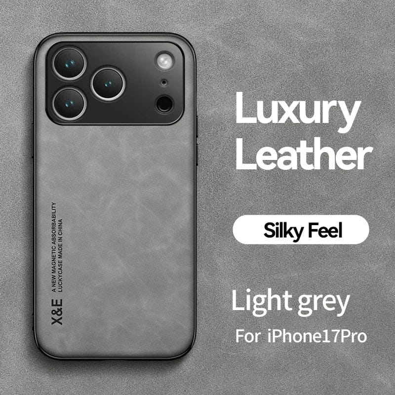 Luxury Leather Case For iPhones Light Gray / iPhone17