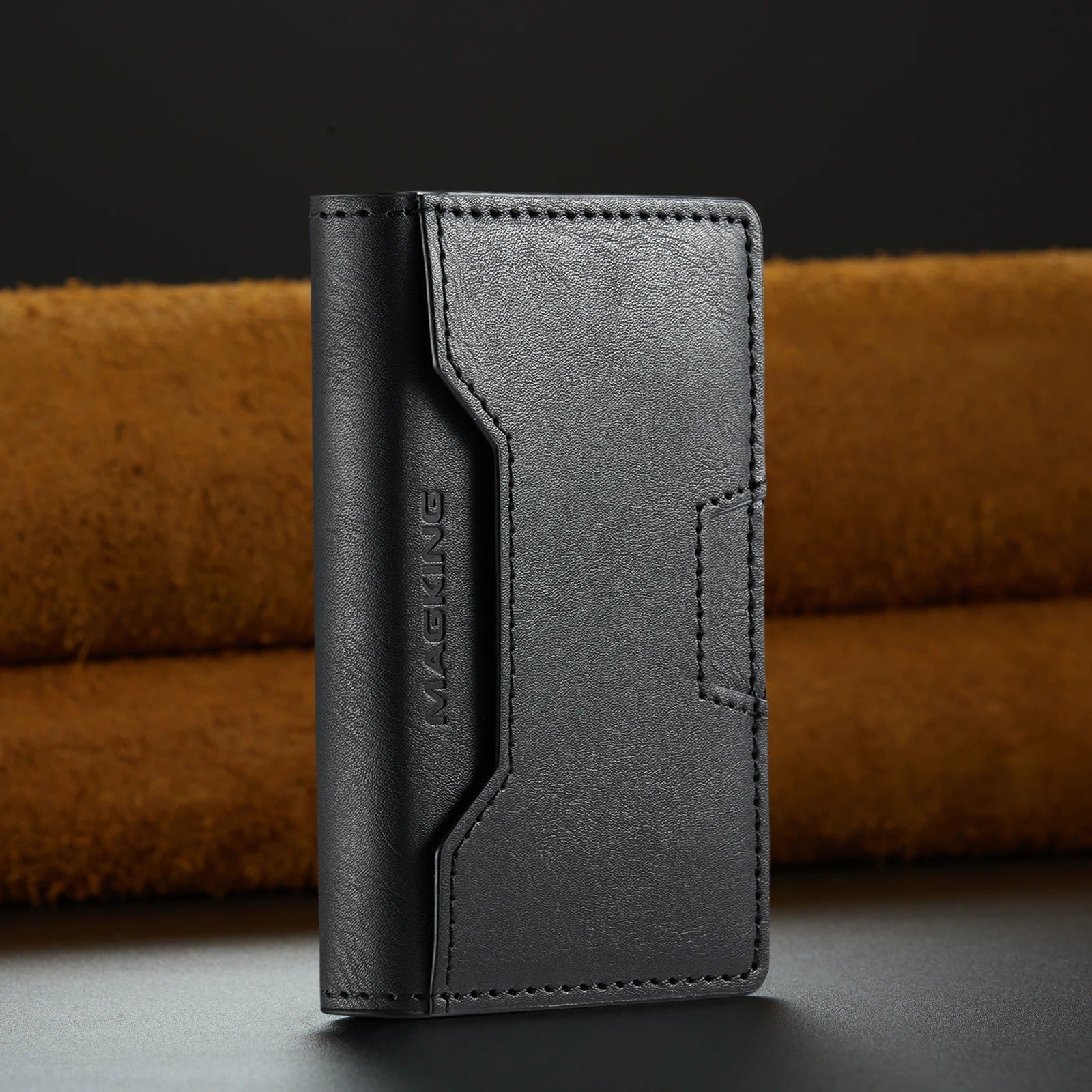 MAGKING Detachable Magnetic Leather Wallet|Card Holder Phone Stand For iPhones