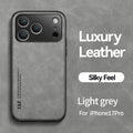 Luxury Leather Case For iPhones|Cover With Metal Plate Support Car Hold
