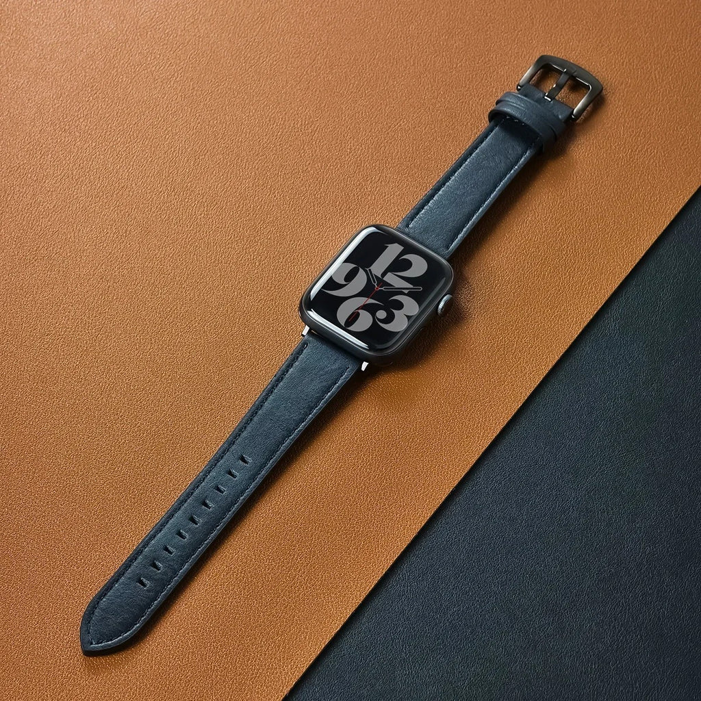 Luxury Full Grain Leather Apple Watch Ultra Band - Compatible with All Series