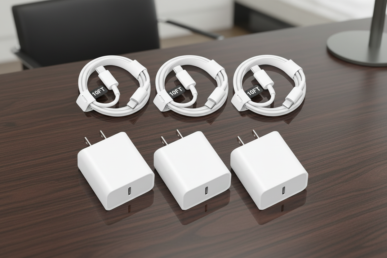 Premium 3 Pack: 20W Fast Charger with 10ft USB-C Cables