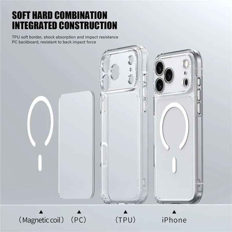 Luxury Clear Shockproof Magsafe Magnetic Case For iPhone 17 Series