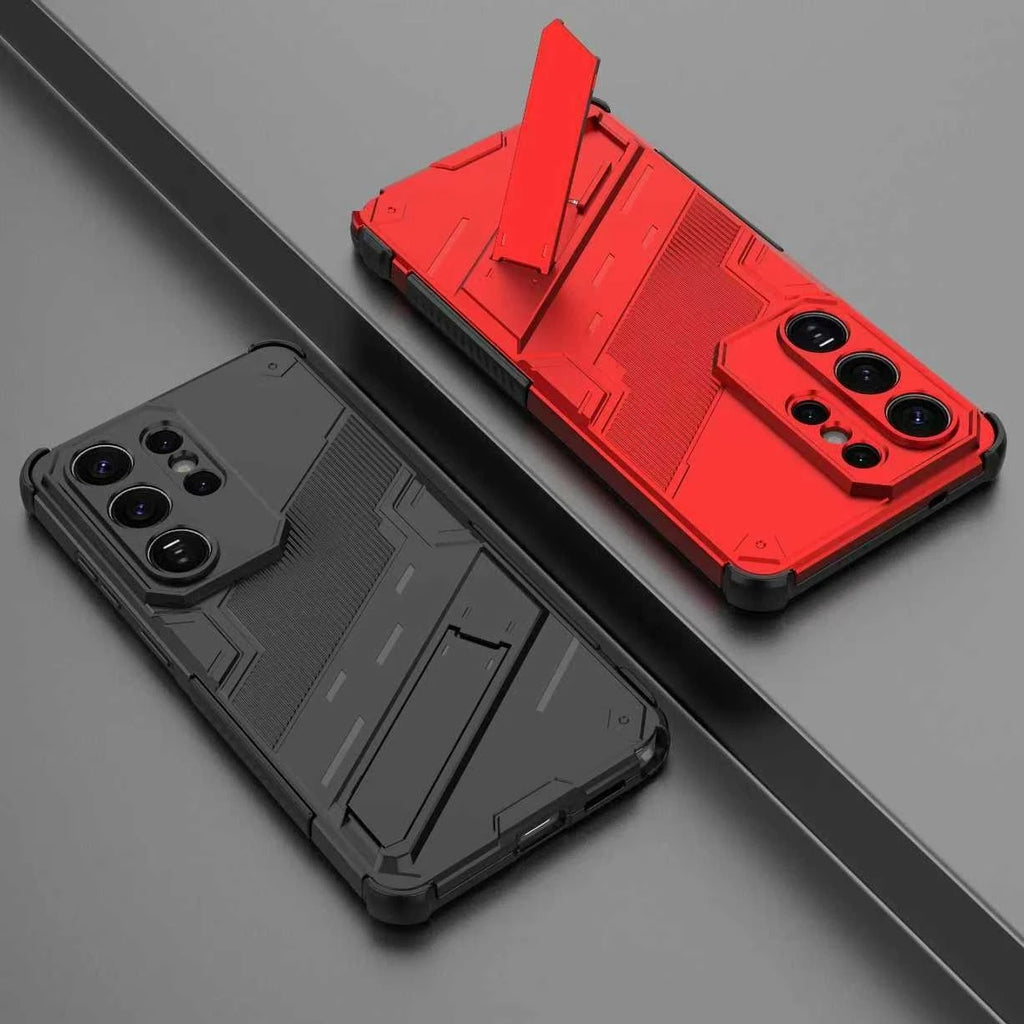 Armor Shockproof Phone Case For Samsung Galaxy–With Holder Lens Protect Cover