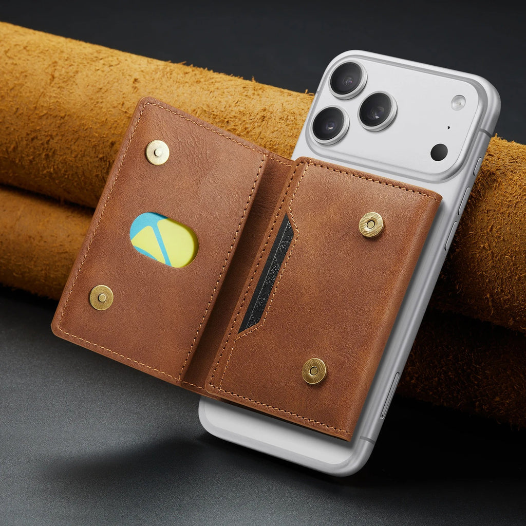 MAGKING Detachable Magnetic Leather Wallet|Card Holder Phone Stand For iPhones
