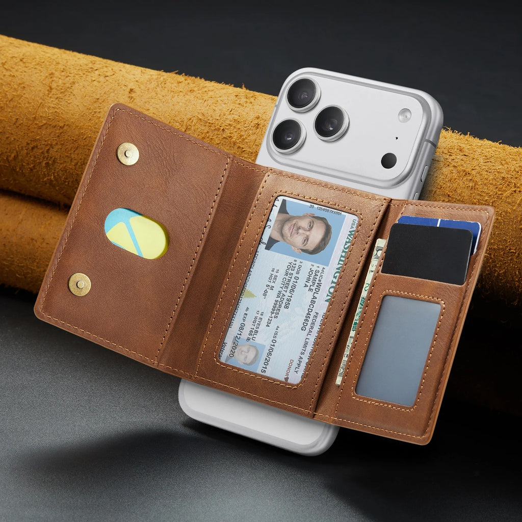 MAGKING Detachable Magnetic Leather Wallet|Card Holder Phone Stand For iPhones