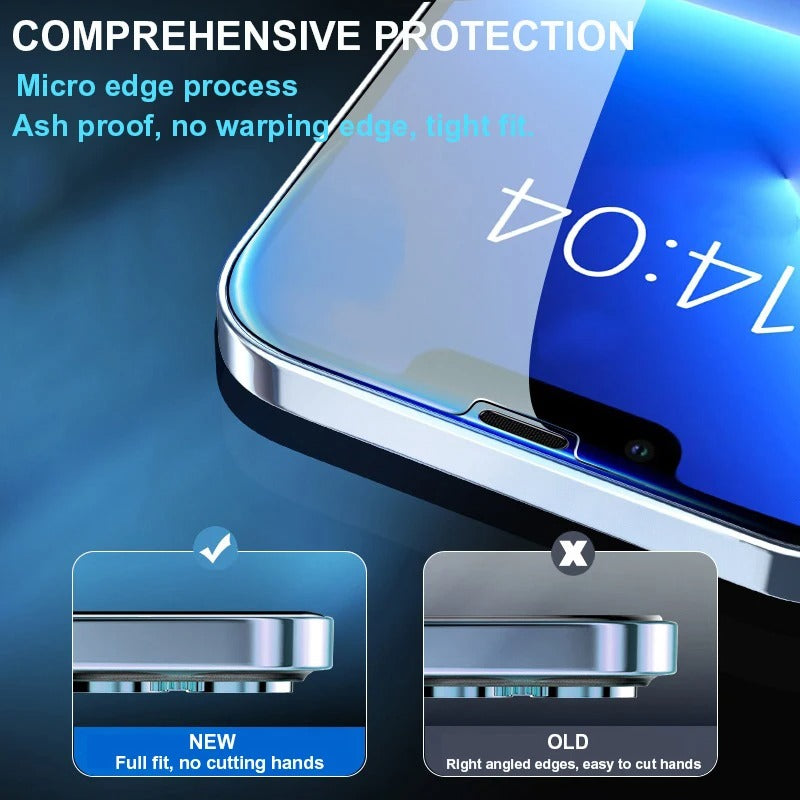 Tempered Glass Screen Protector for iPhones–9H Hardness, Anti-Scratch, Anti Fingerprint, Oil Resistant, 5-Pack Premium