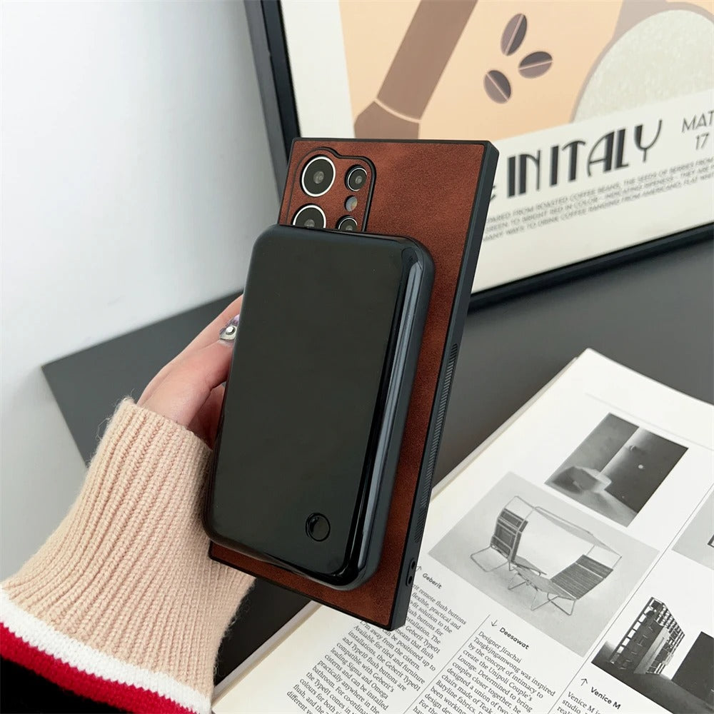 Business Retro Leather Magsafe Magnetic Case For SamSung Galaxy