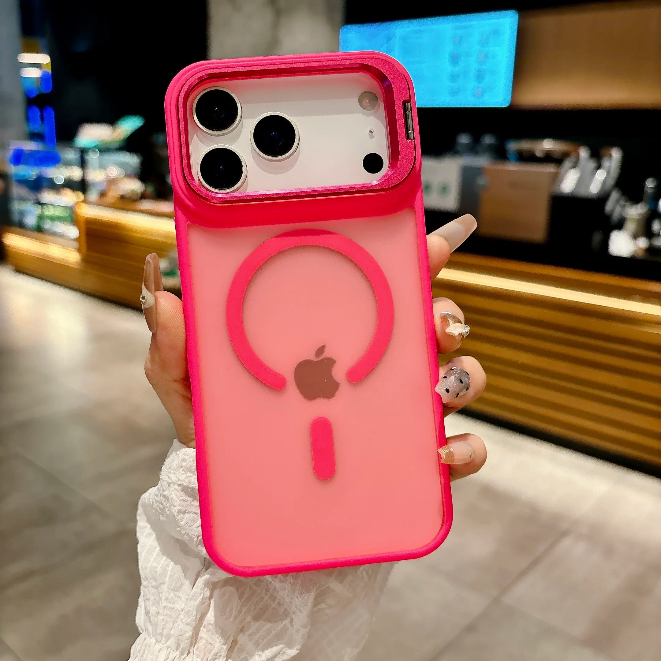 Metal Bracket Frosted Matte Translucent iPhone Case