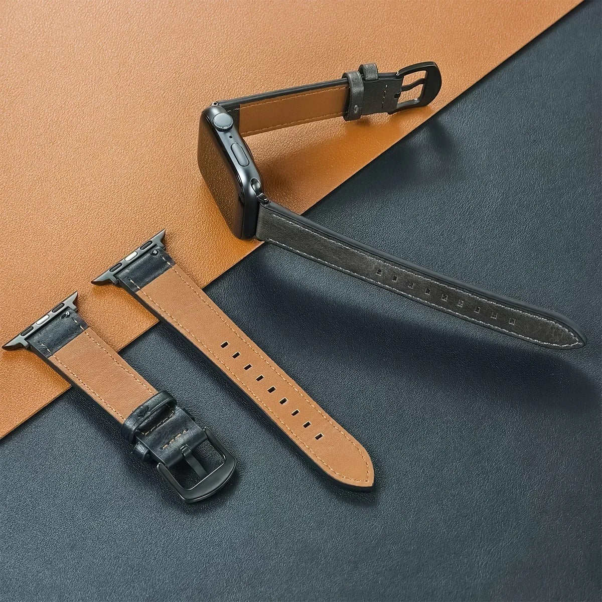 Luxury Full Grain Leather Apple Watch Ultra Band - Compatible with All Series