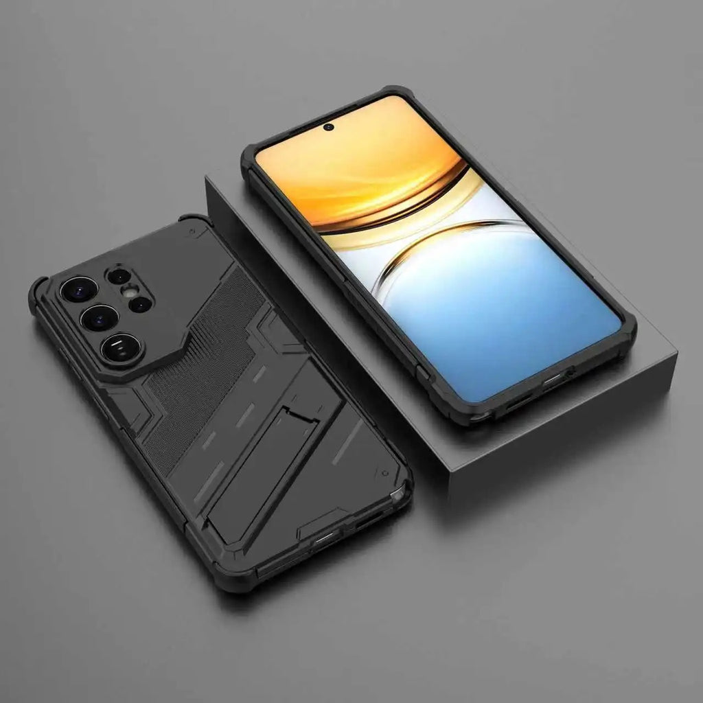 Armor Shockproof Phone Case For Samsung Galaxy–With Holder Lens Protect Cover