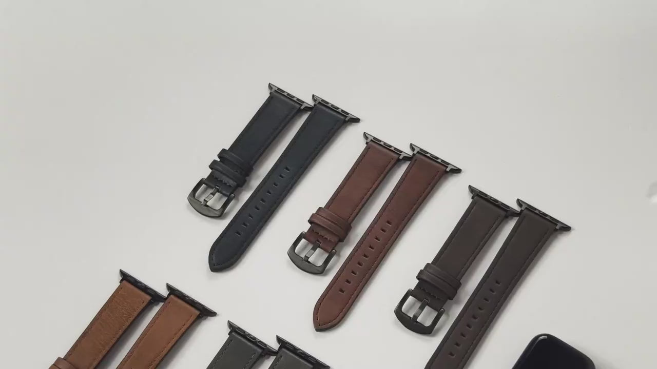 Luxury Full Grain Leather Apple Watch Ultra Band - Compatible with All Series