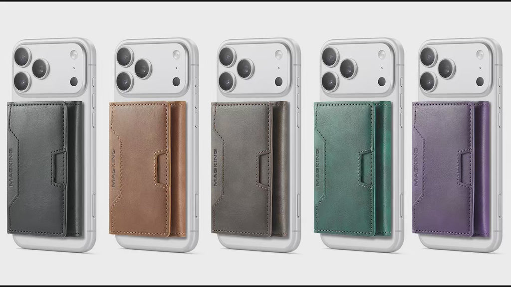 MAGKING Detachable Magnetic Leather Wallet|Card Holder Phone Stand For iPhones