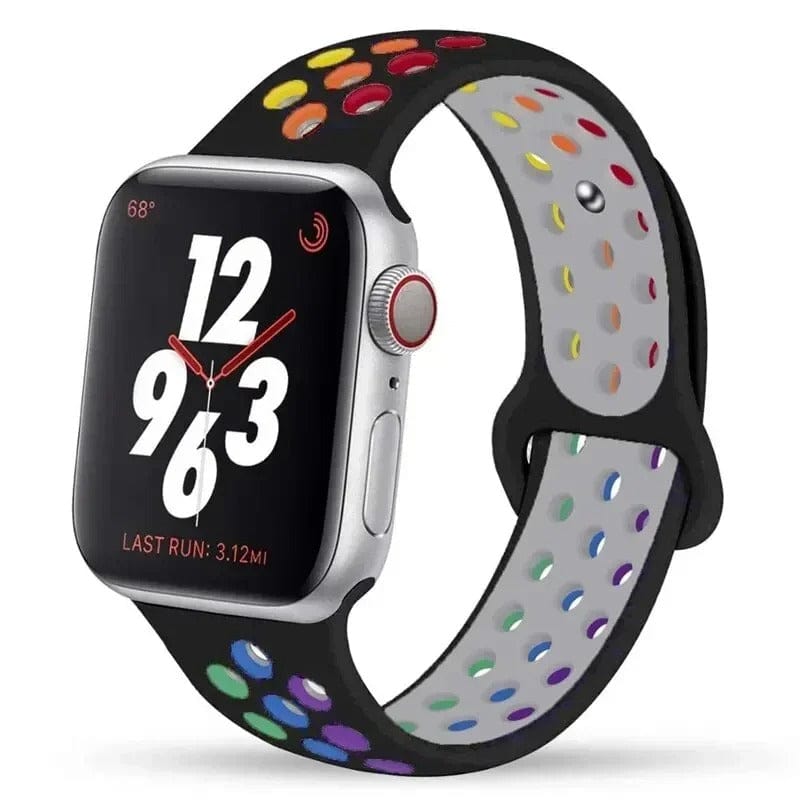 Unisex Silicone Sport Band for Apple Watch Black-Pride / 38 40 41mm-S10 42mm / S-M