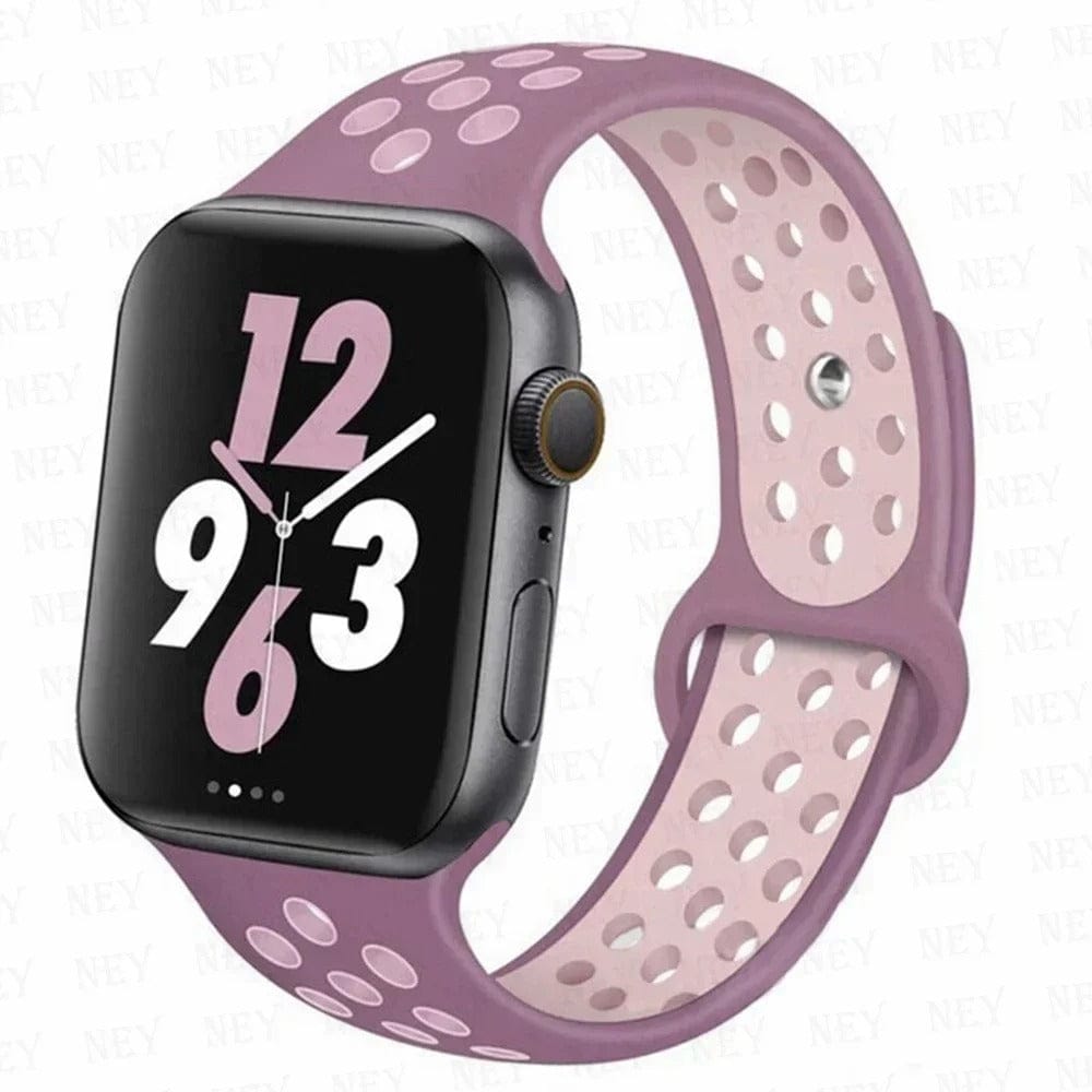 Unisex Silicone Sport Band for Apple Watch violet plum fog / 38 40 41mm-S10 42mm / S-M