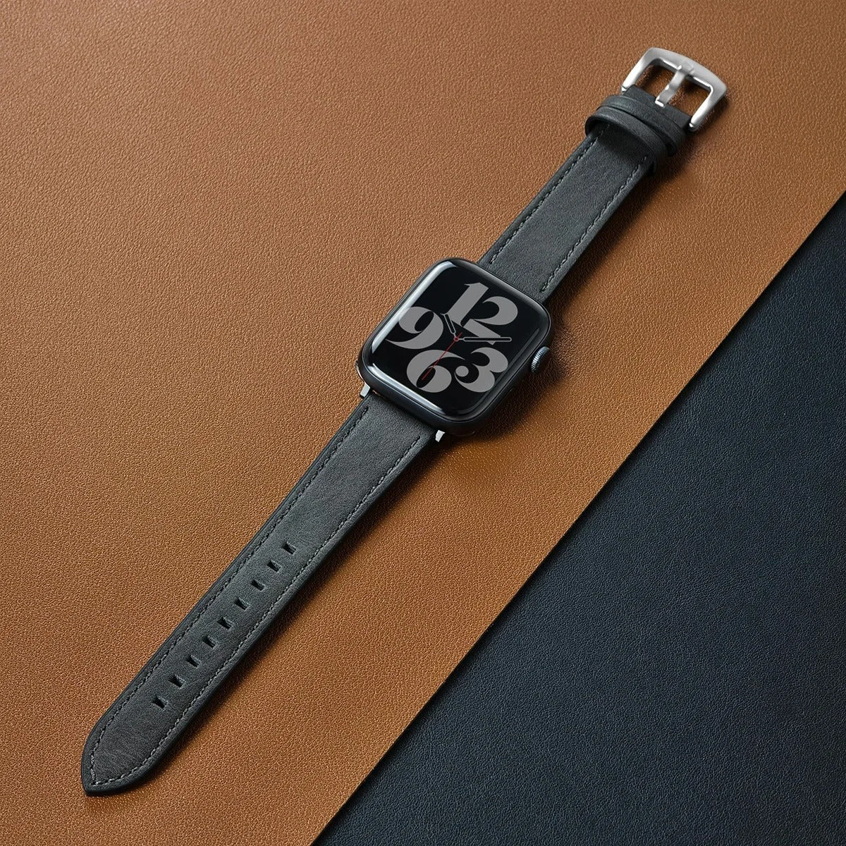 Luxury Full Grain Leather Apple Watch Ultra Band - Compatible with All Series