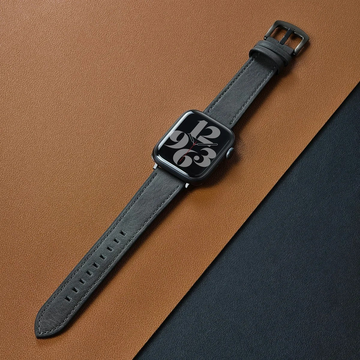 Luxury Full Grain Leather Apple Watch Ultra Band - Compatible with All Series